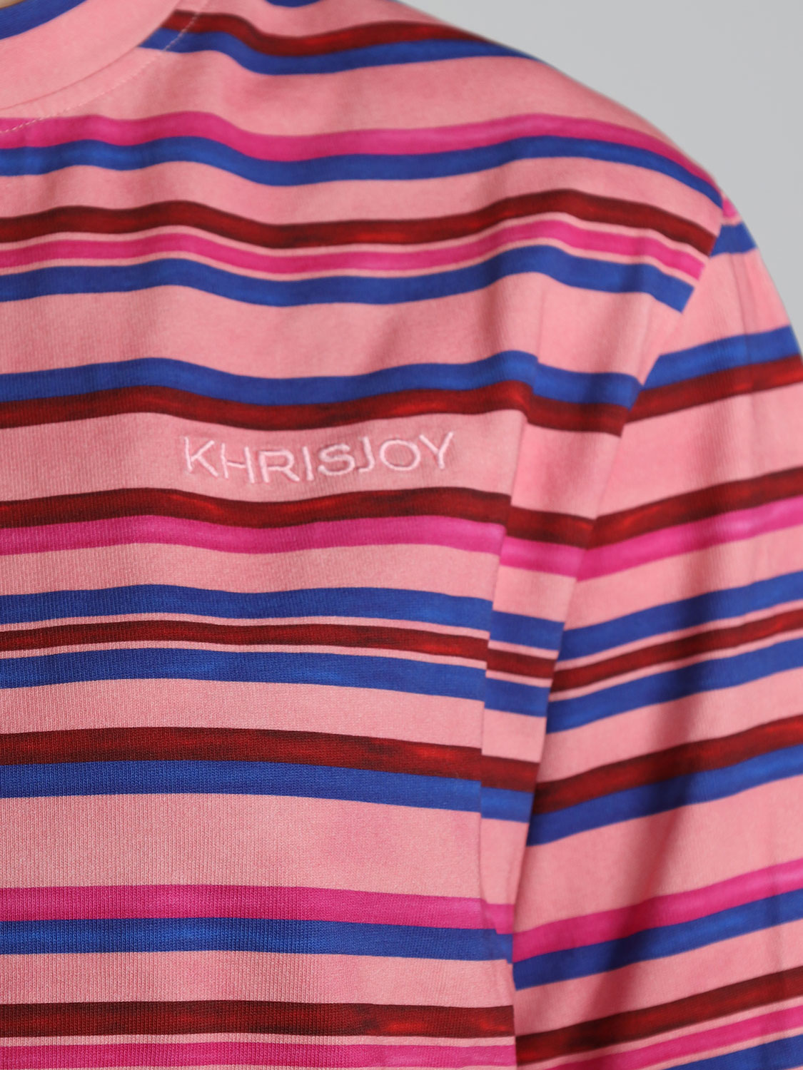 Khrisjoy Celeste Stripes Tee – T-Shirt mit Streifendesign   rose S