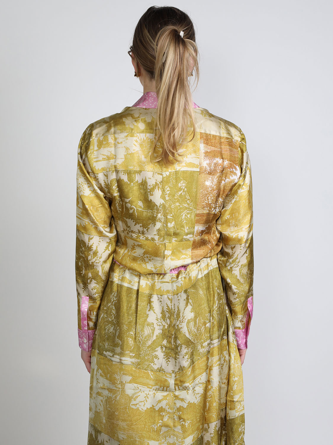 Pierre Louis Mascia Aloe – silk blouse with floral pattern  yellow XS