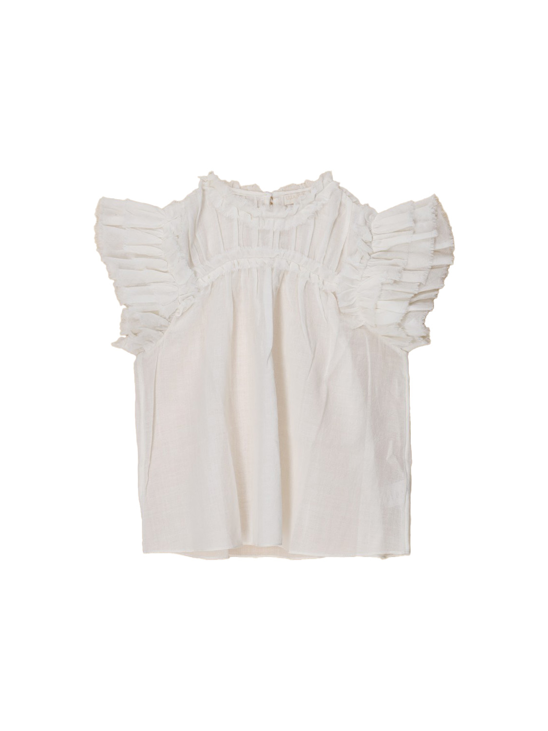 Ulla Johnson Esme – blouse with ruffle details  beige 38