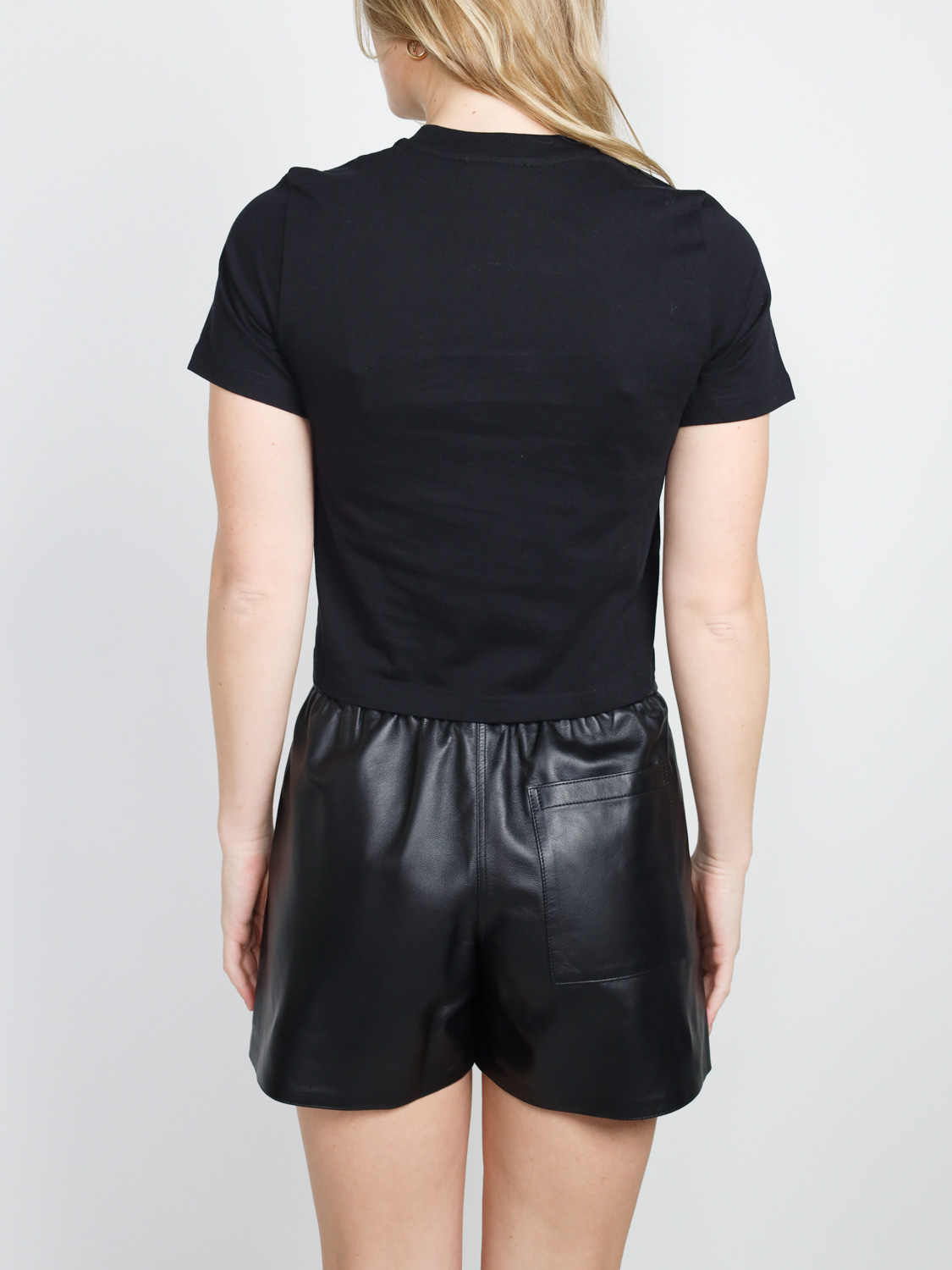 JW Anderson Anchor – Cropped T-Shirt mit Logo  schwarz XS