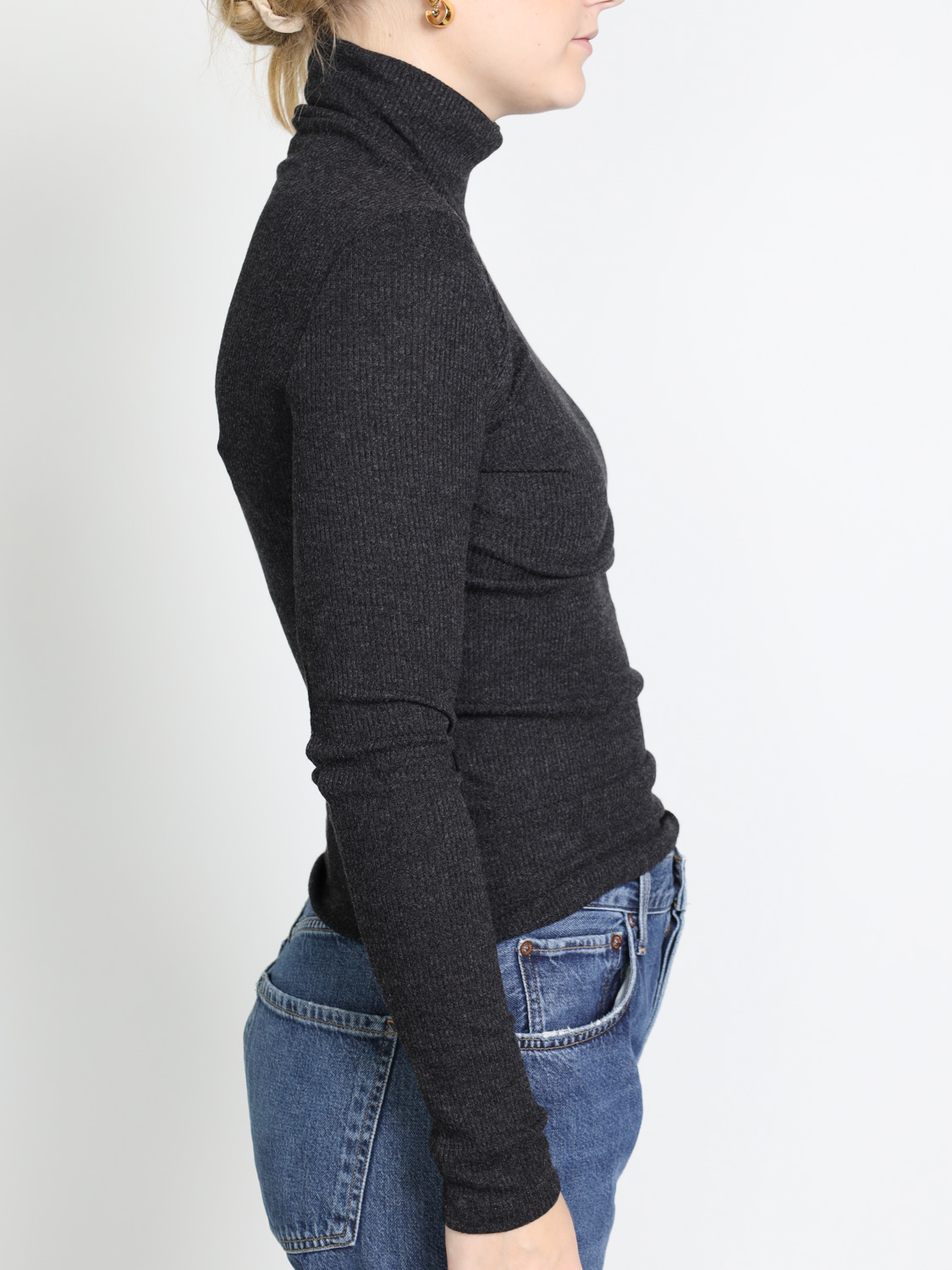 Agolde Pascale – turtleneck sweater  antrhazit  XS