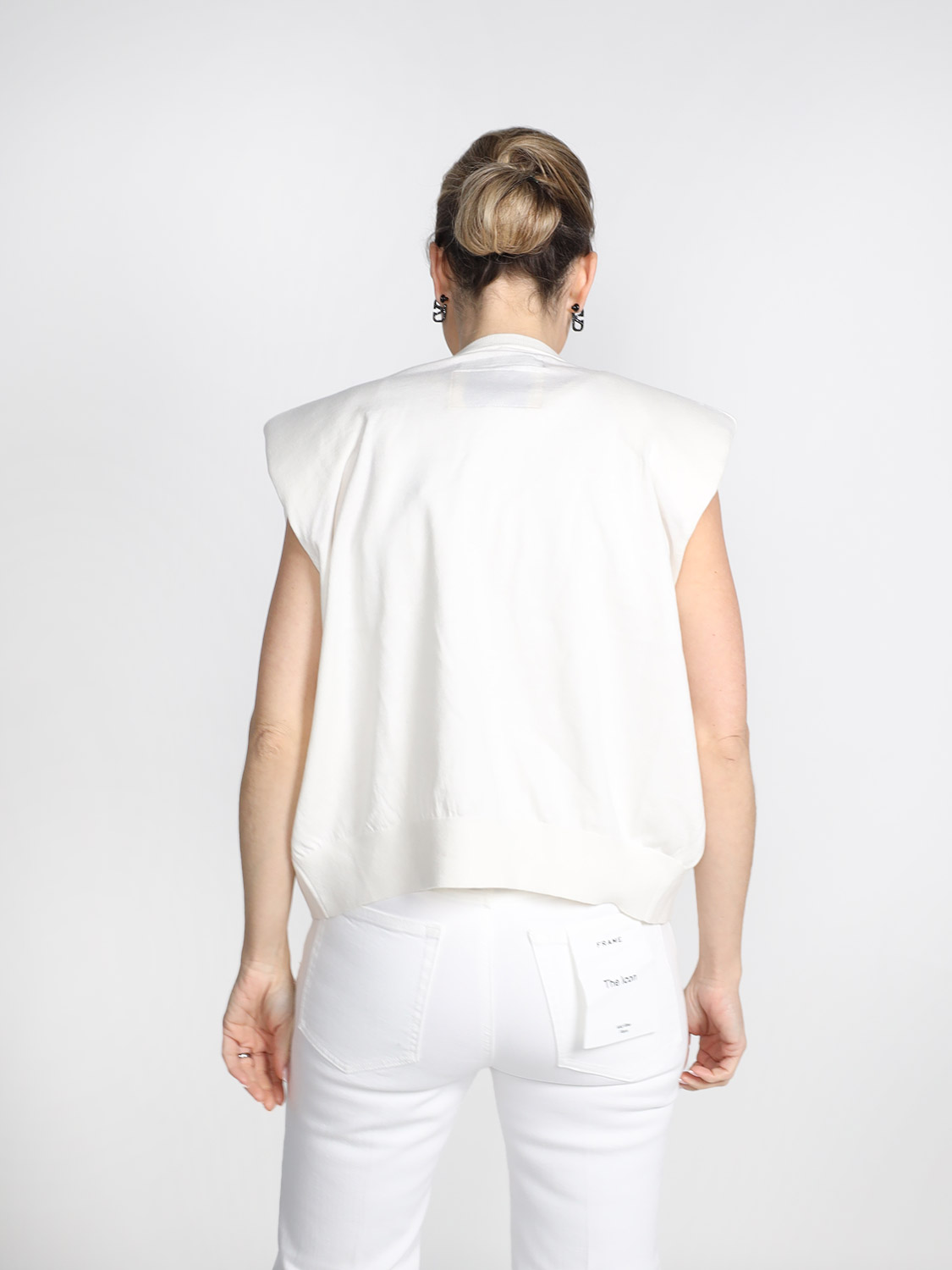 Frenckenberger Sleeveless vest in cotton-cashmere blend  white XS