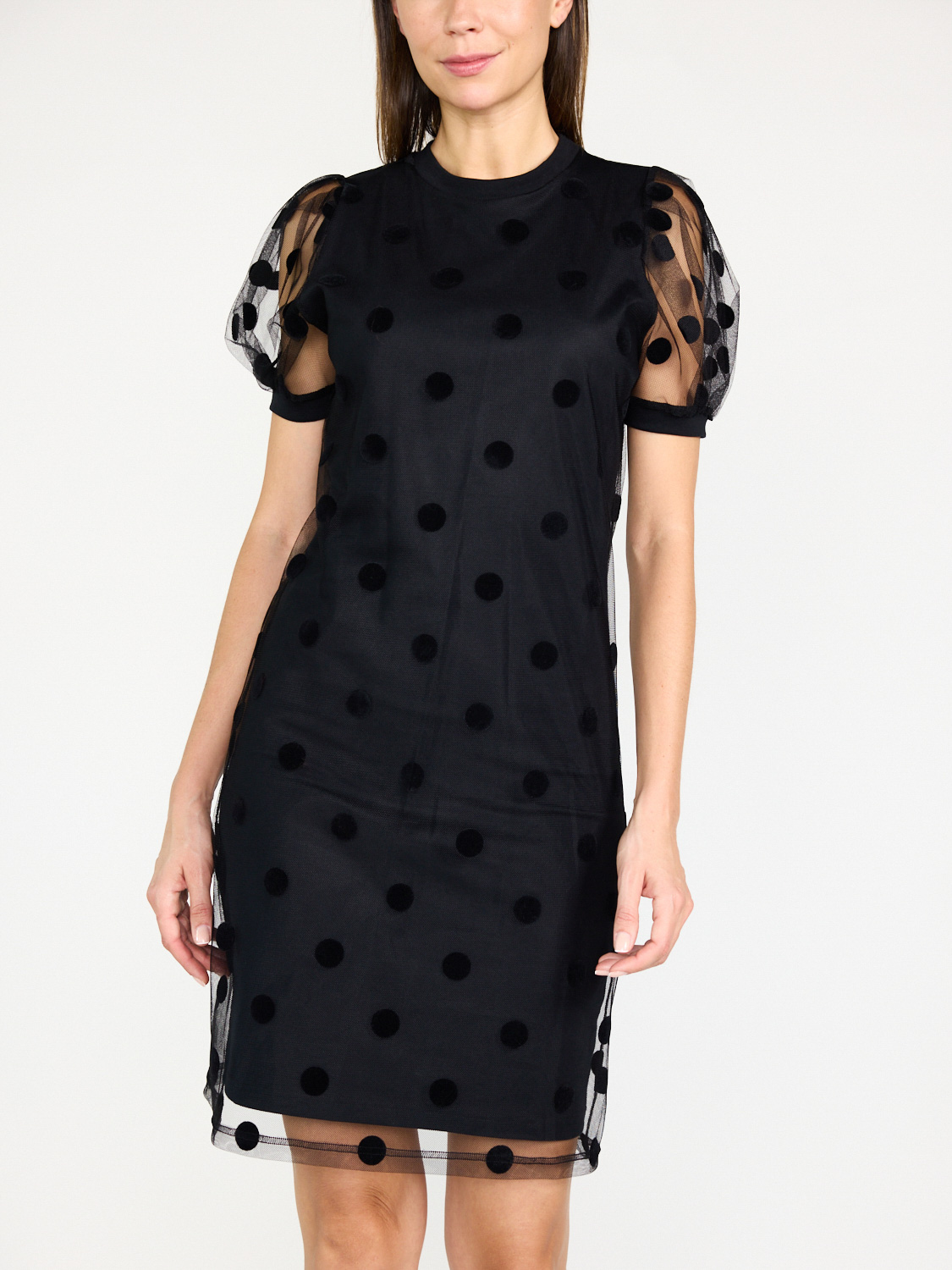 Nina Ricci Mini tulle dress with dot design  black XS