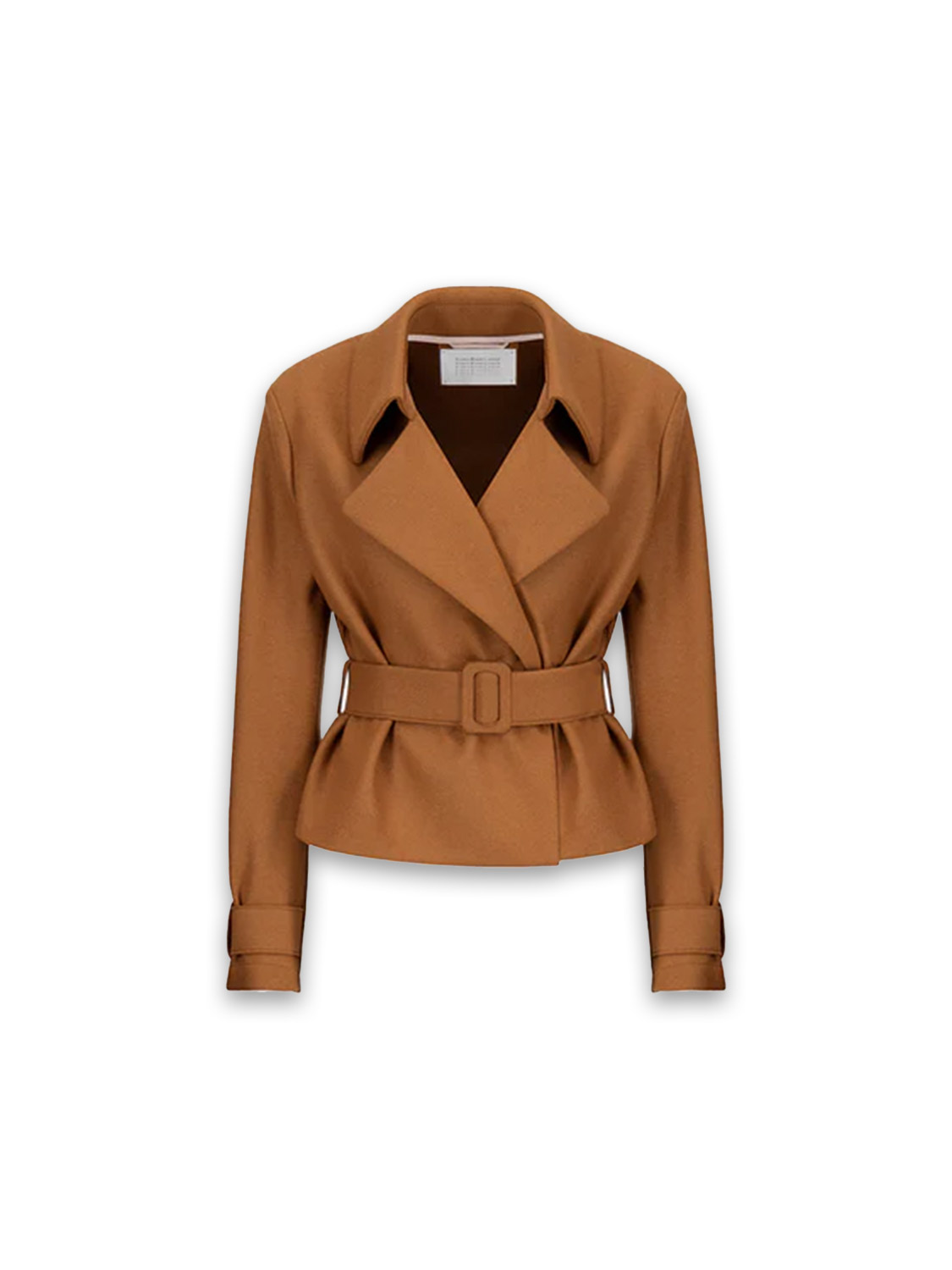 Cropped Belted -  Verkürzter Trenchcoat aus Kaschmirmischung 