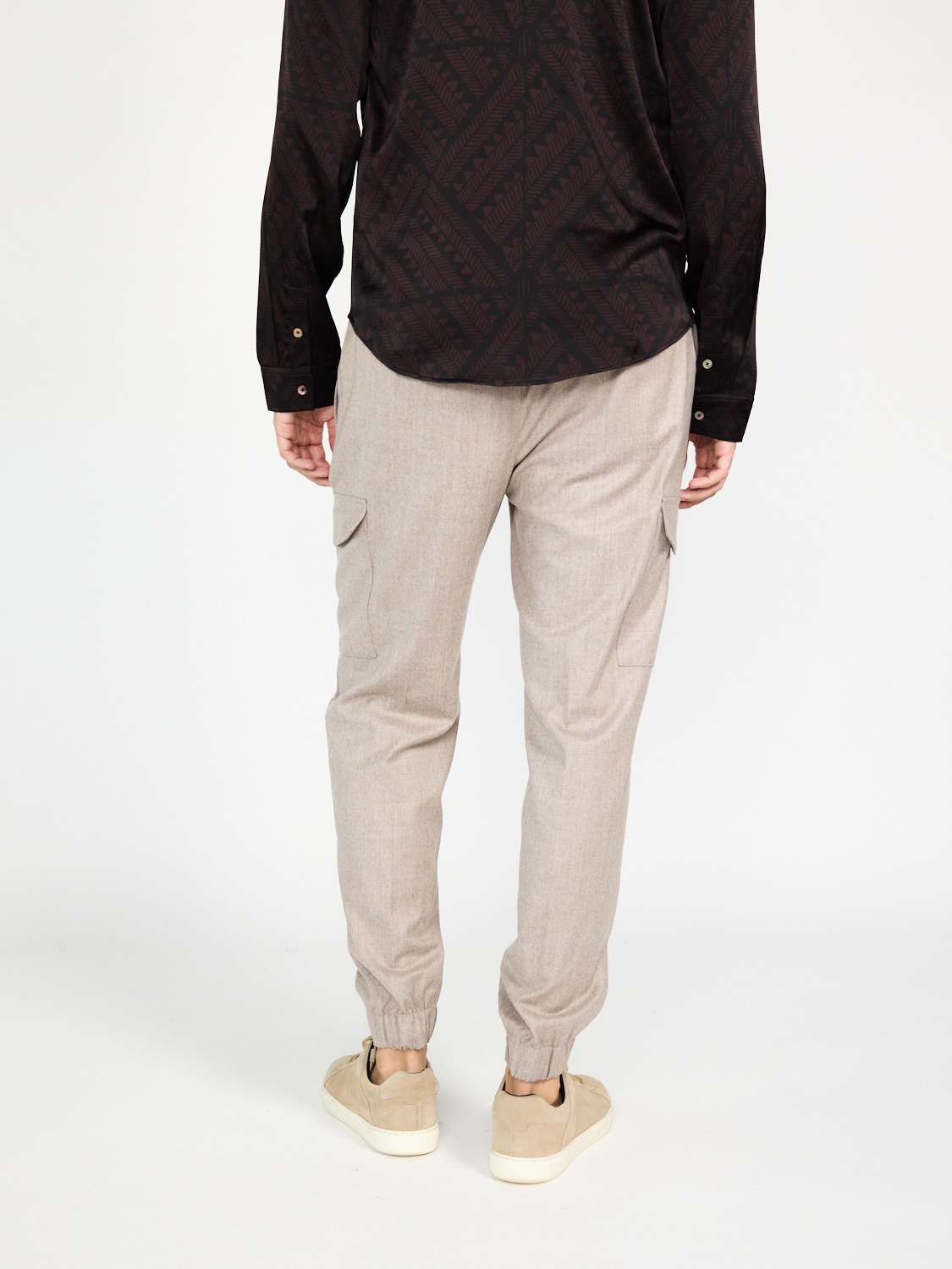 PT Torino Soft fit trousers made from a virgin wool and silk mix  beige 50