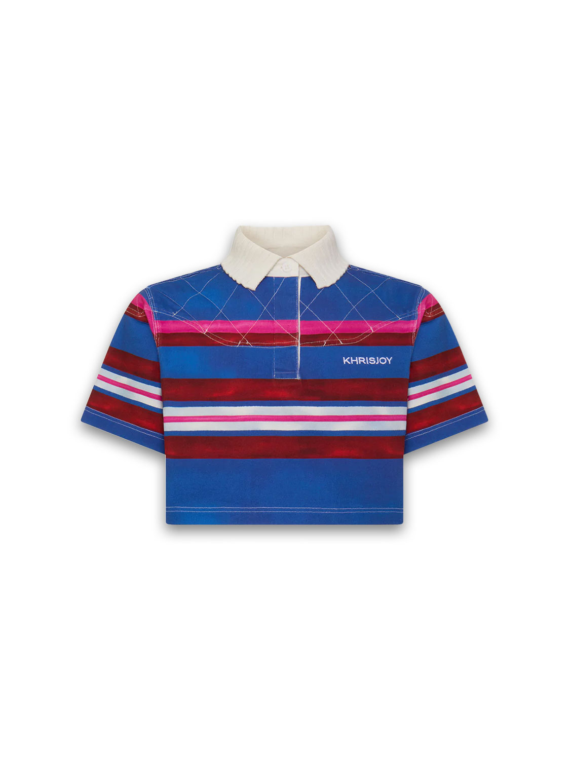 Iris Rugby Crop Polo - Polo shirt with stripe design  