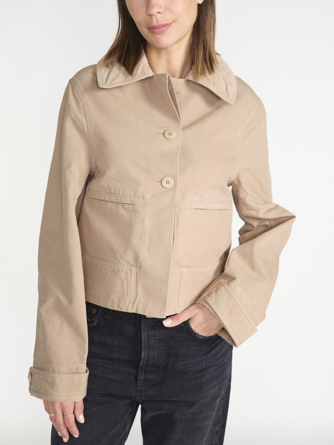 JW Anderson Cropped workwear jacket  beige 34