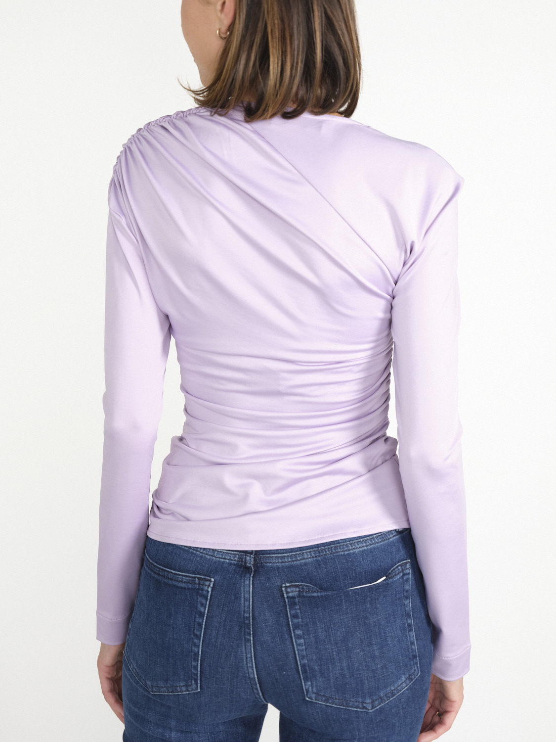 Victoria Beckham Asymmetrische Bluse mit Raffungen   morado 34