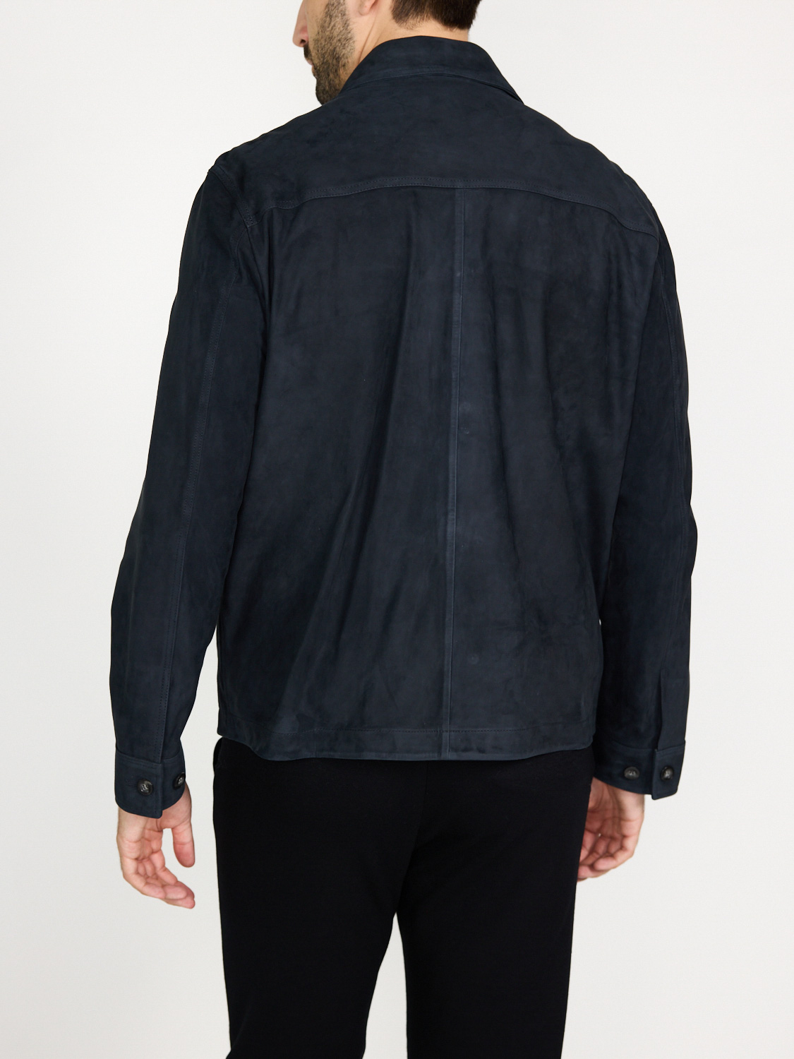 Arma Western shirt made of suede  blue 48