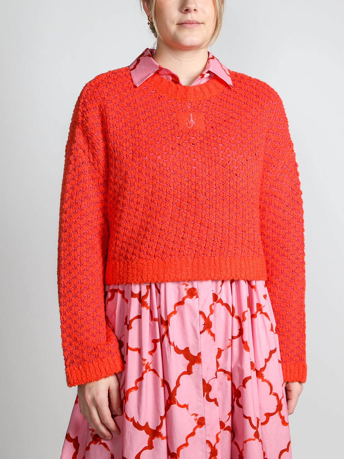 JW Anderson Short sweater with a chunky knit  red XS