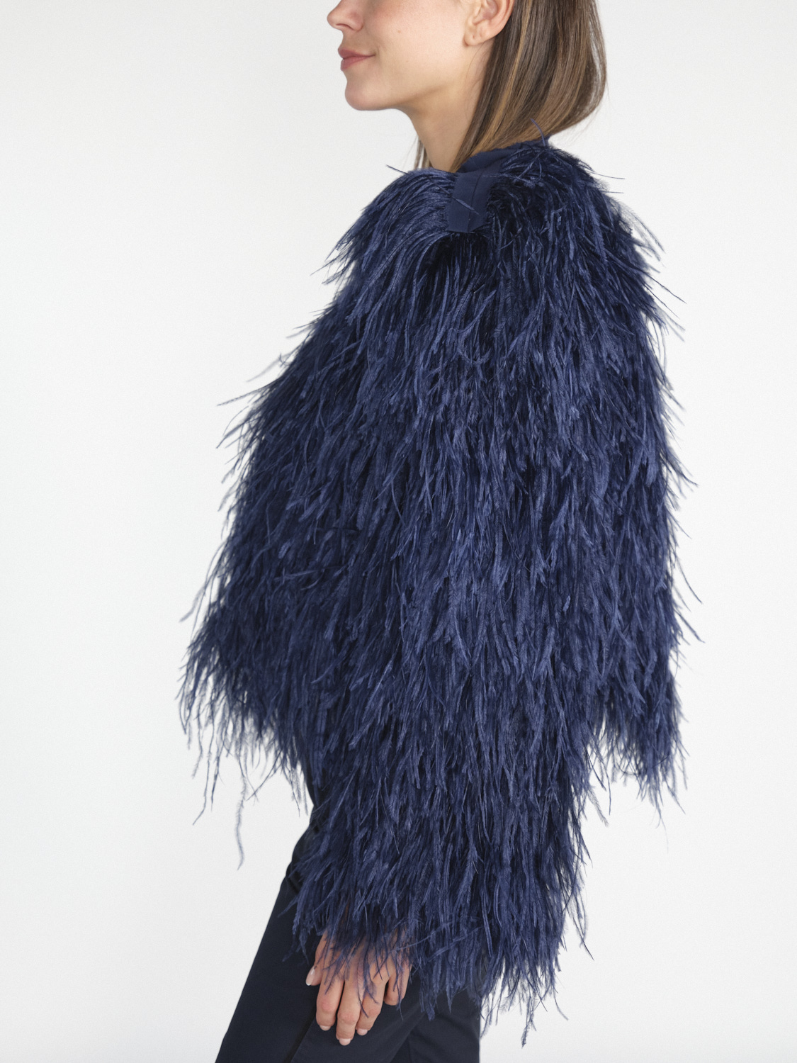 Dorothee Schumacher Feathery Volume - Short jacket with feathers  marine S