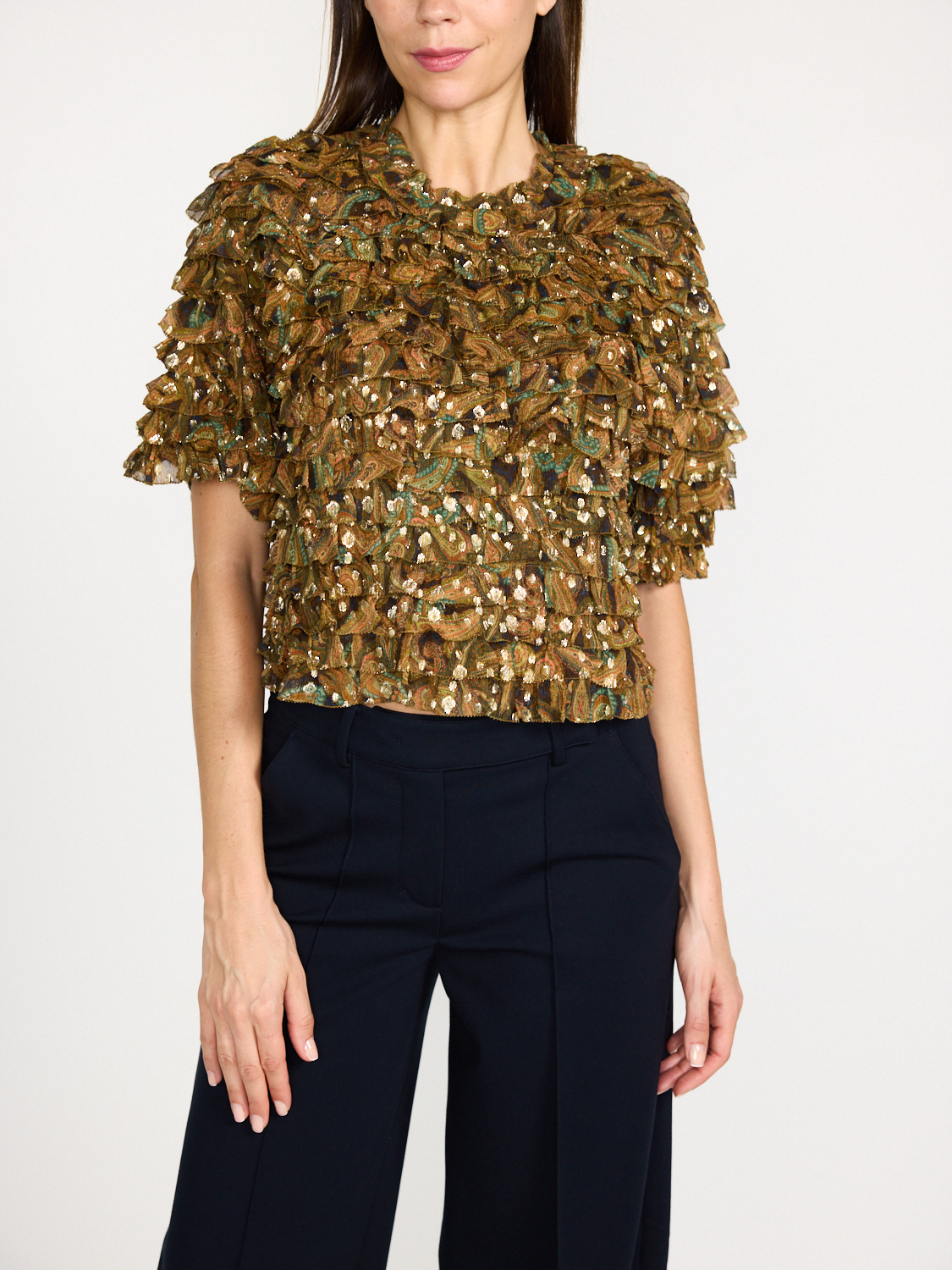 Carmella blouse with lurex details 