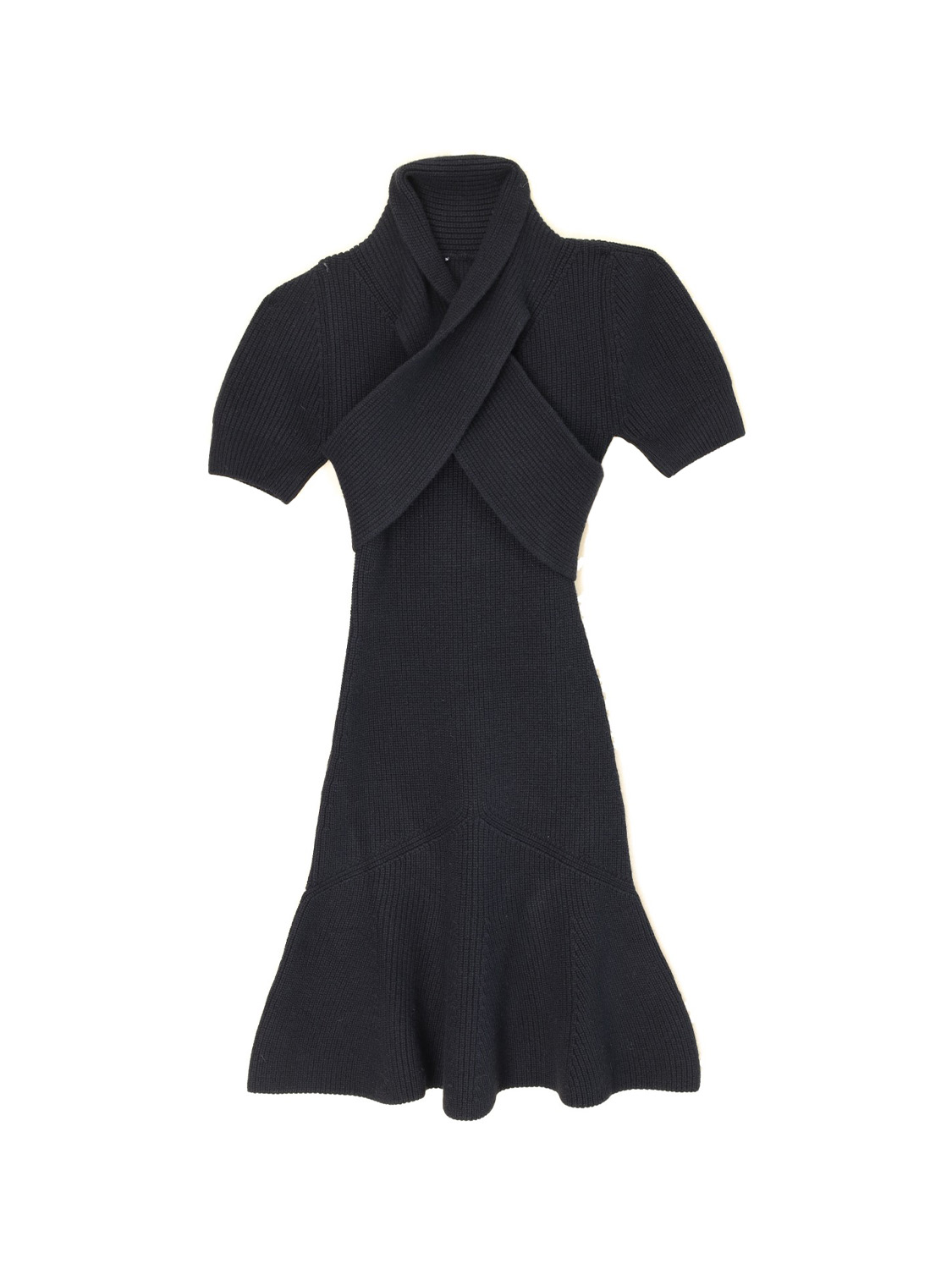 Patou Scarf Draped Dress nero M