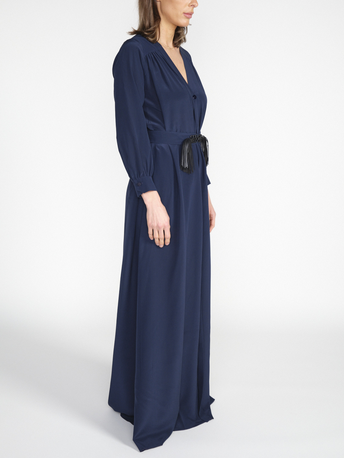 Antonia Zander Maxi dress with concealed button placket  marine S