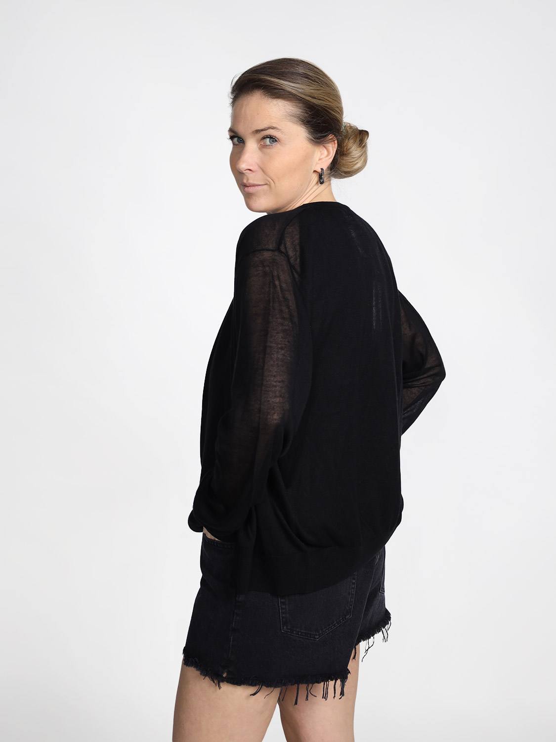 Frenckenberger Mini bomber - cashmere cardigan   black M