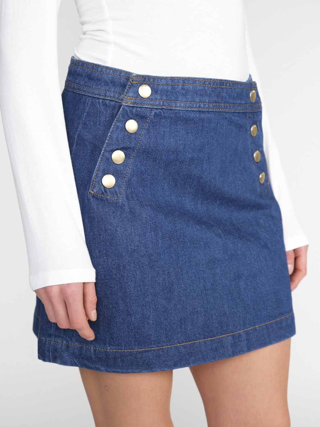 Frame Sailor Snap – mini skirt made of cotton mix  blue 27