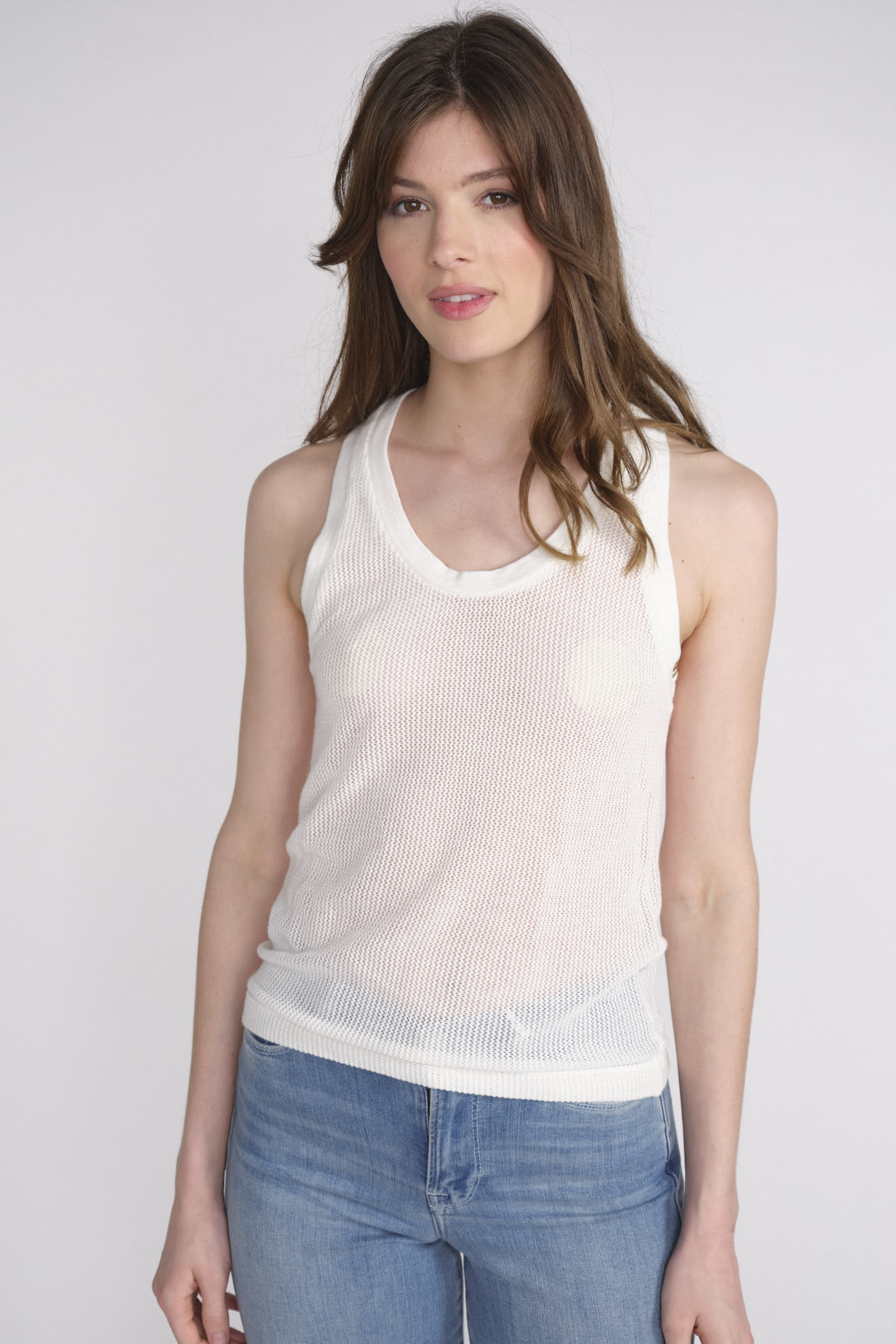 n° 271 Vest Mesh – Top mit Lochstrick aus Cashmere