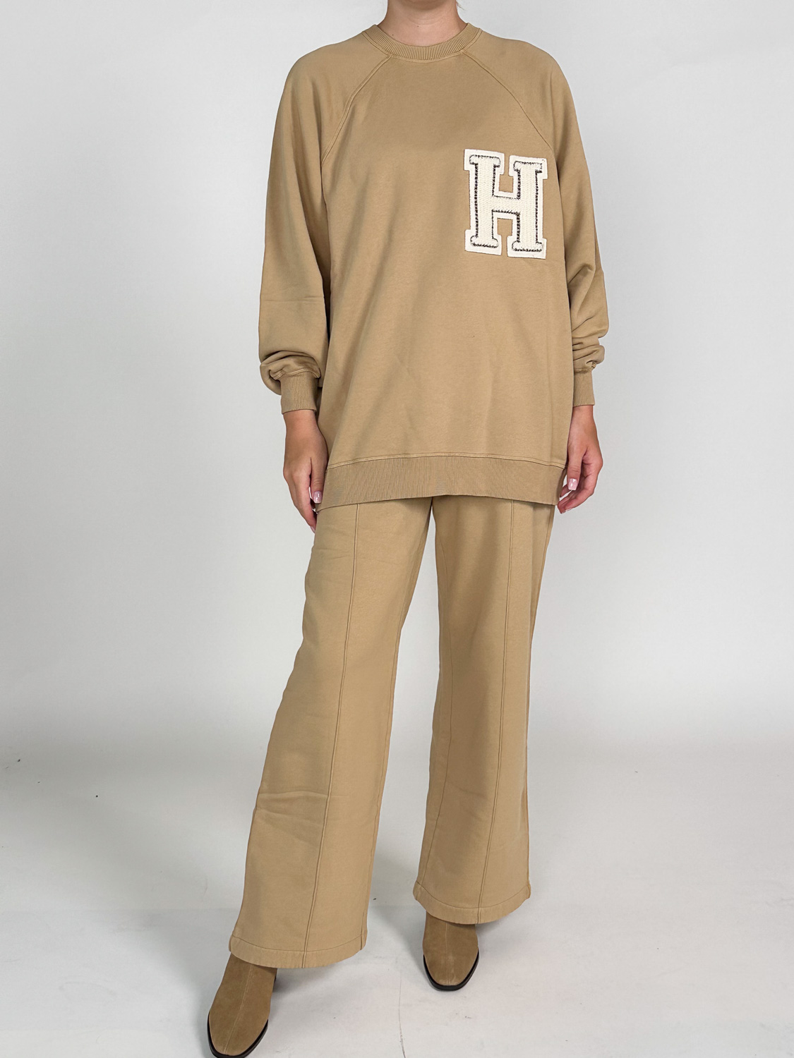 Halfboy Over Crew - Sweatshirt mit gesticktem Logo   beige XS