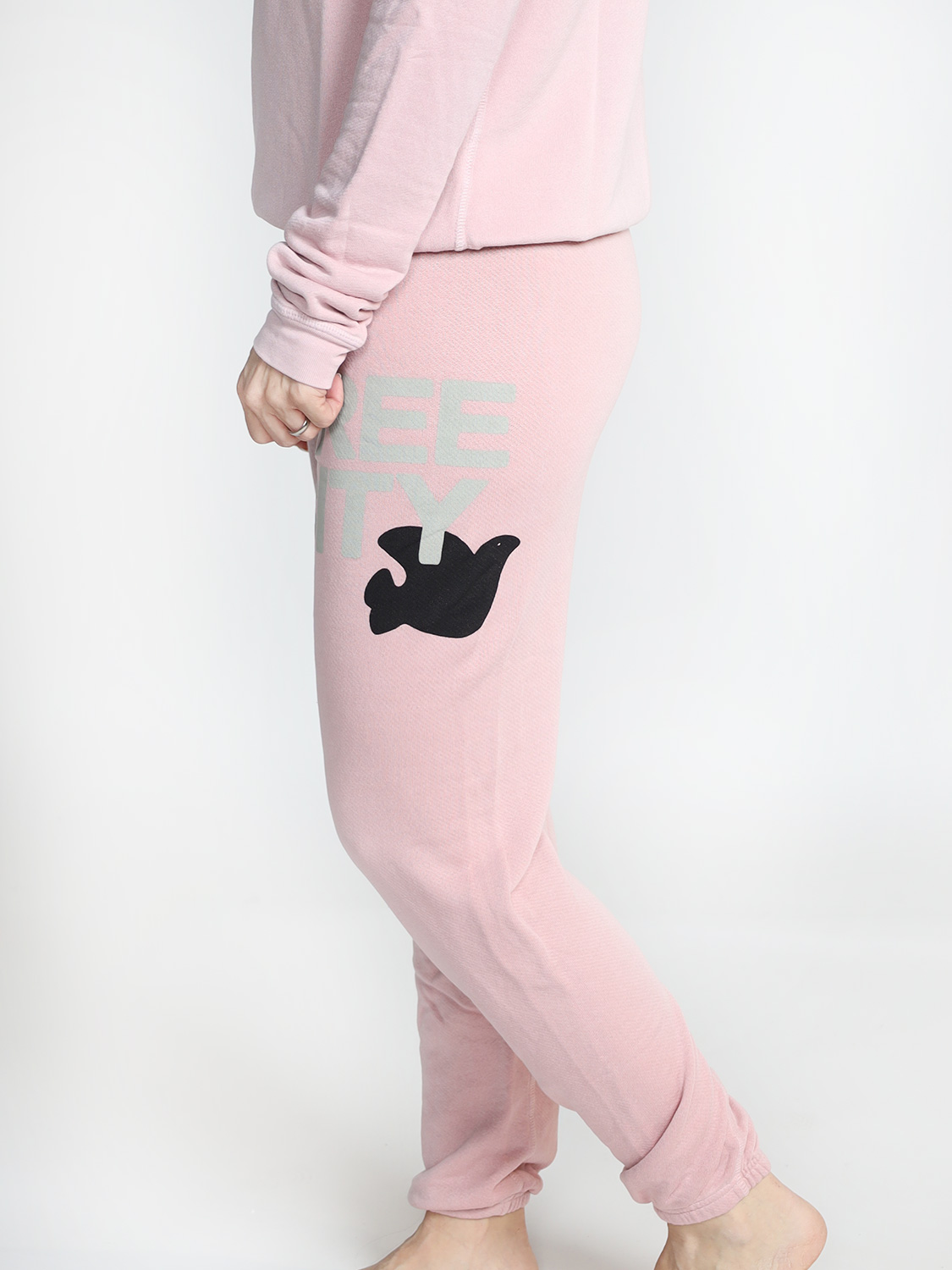 Free City Superfluff - Jogging trousers in cotton blend     rosa XS