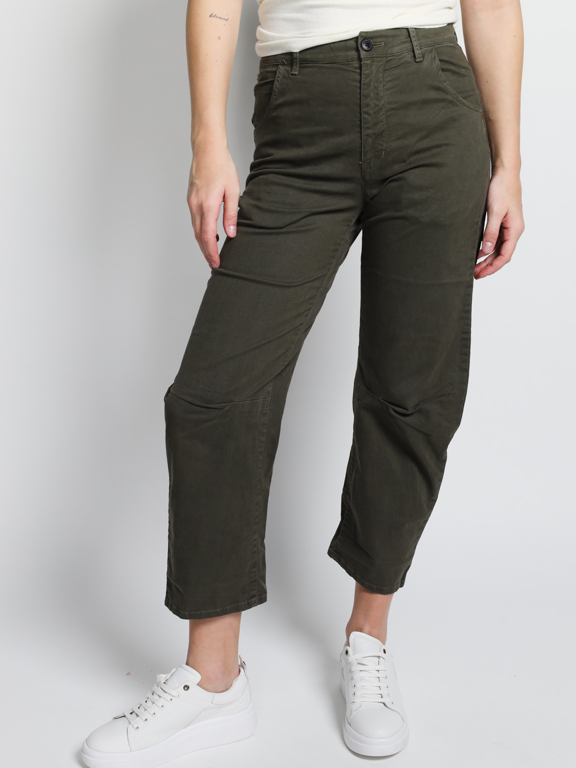 Nili Lotan Emerson Pant – cotton trousers with a loose fit  khaki 34