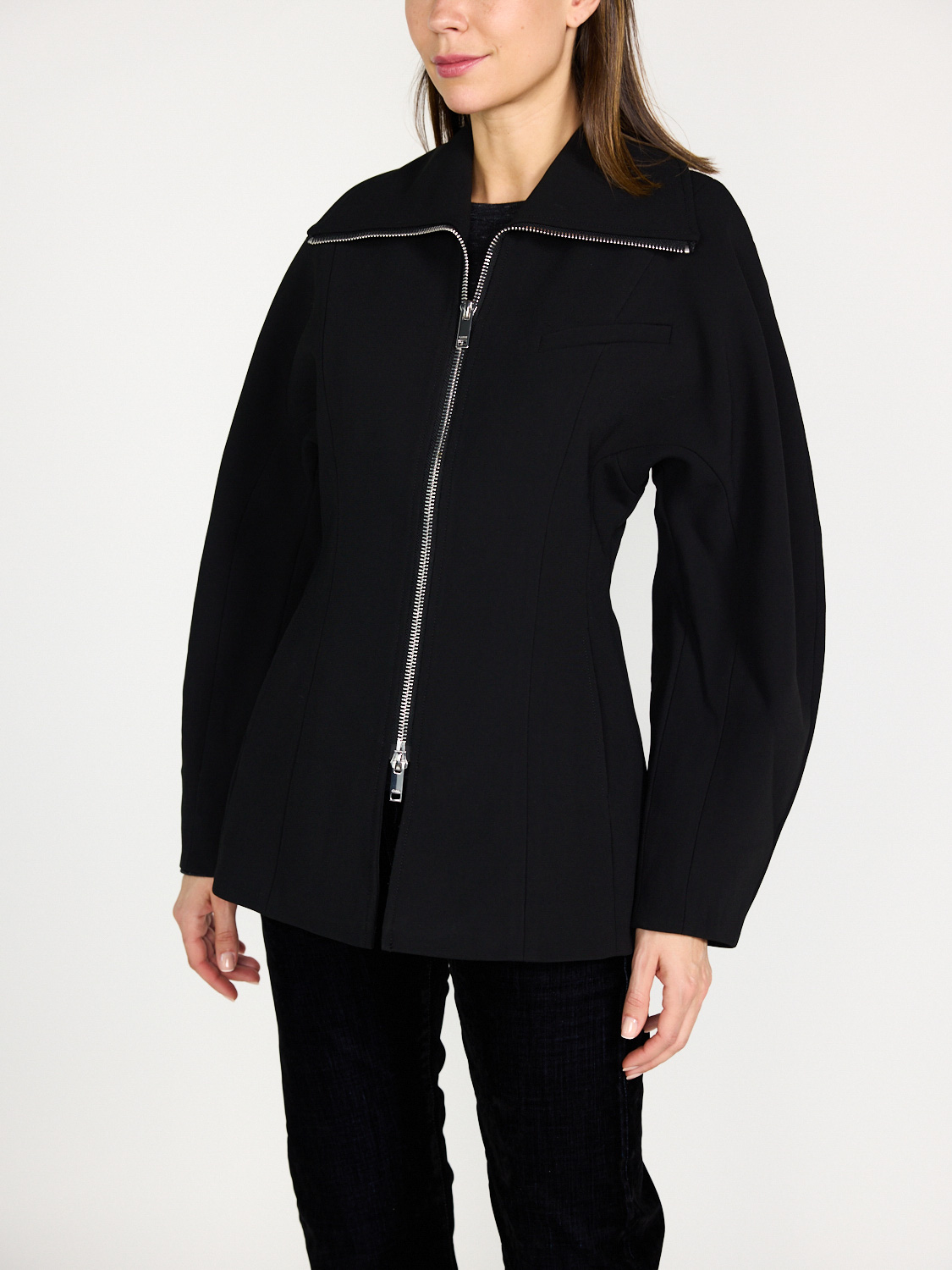 Ganni Figure-hugging jacket with zipper  black 34