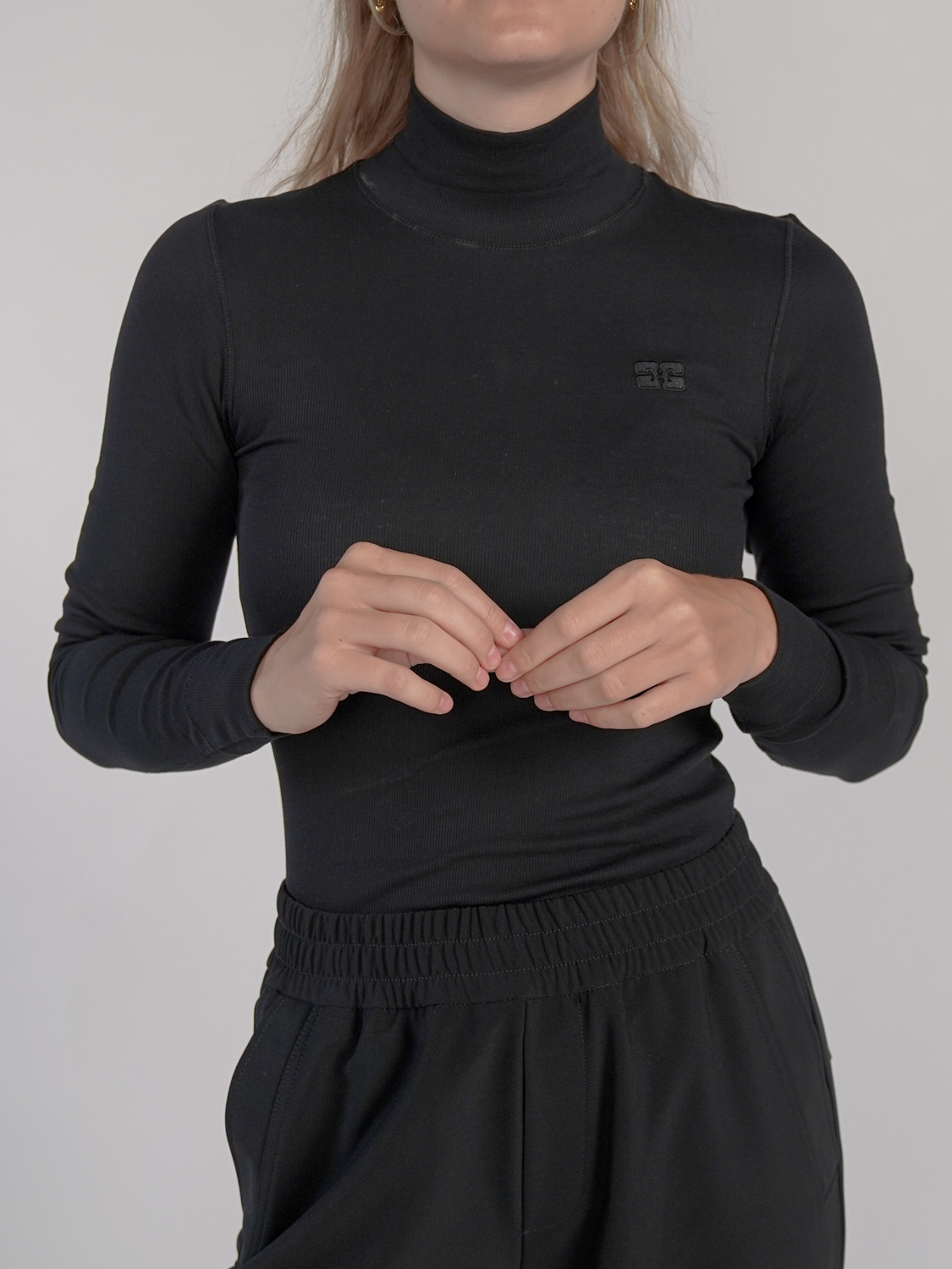 Ganni Baumwoll-Longsleeve nero XS