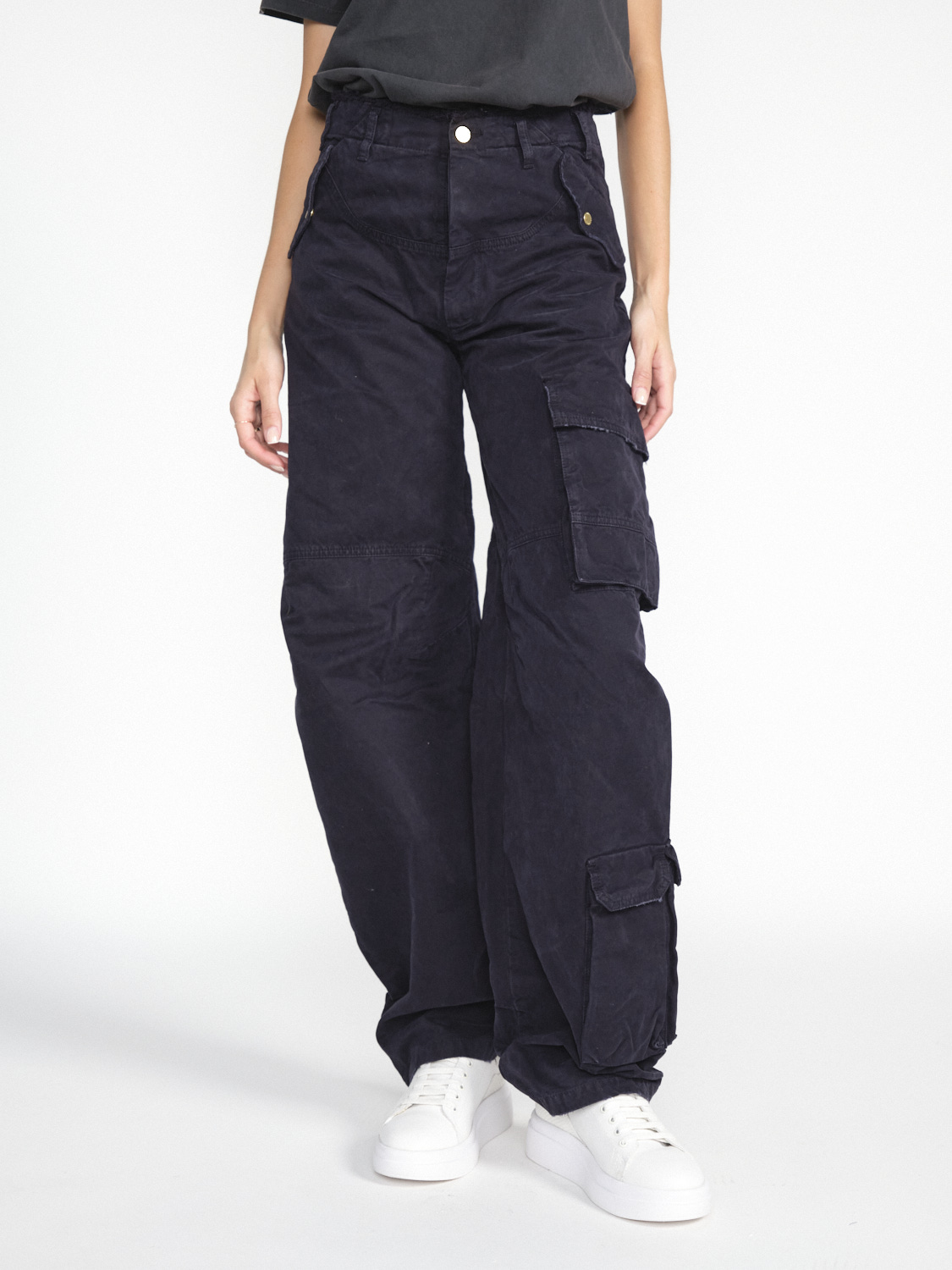 Darkpark Rosalind Denim – Oversized Jeans aus weicher Baumwolle   schwarz 26