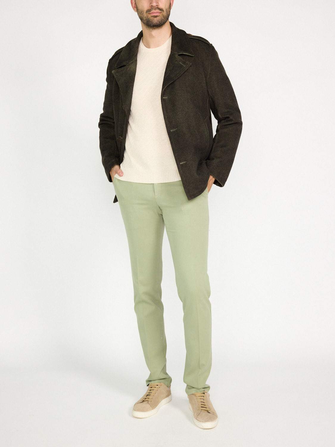 PT Torino Cotton chino style trousers  hellgrün 52