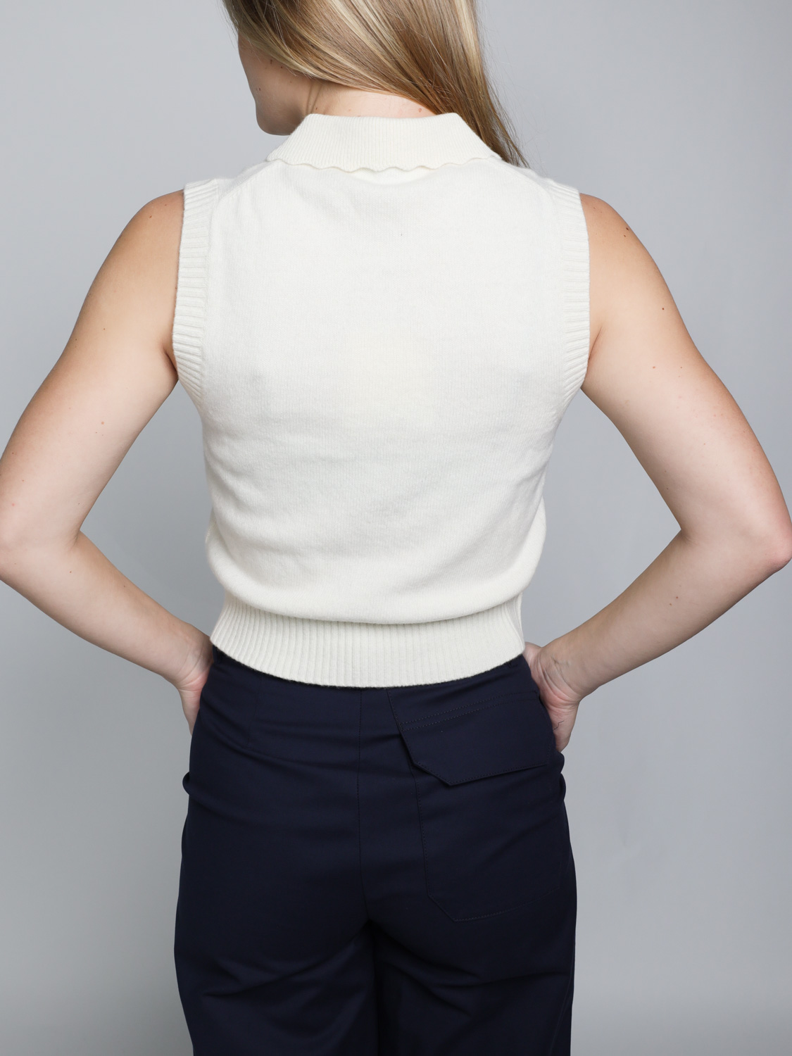 Ganni Graphic – sweater vest made from a wool blend  white XS