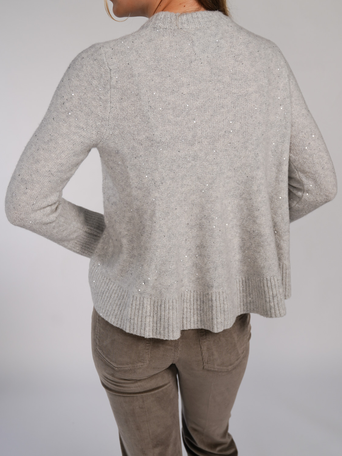 LU Ren Arabella - Pullover mit Pailletten-Details hellgrau XS