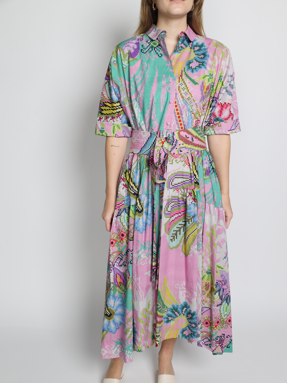 Maison Common Maxi dress with box pattern  multi 34