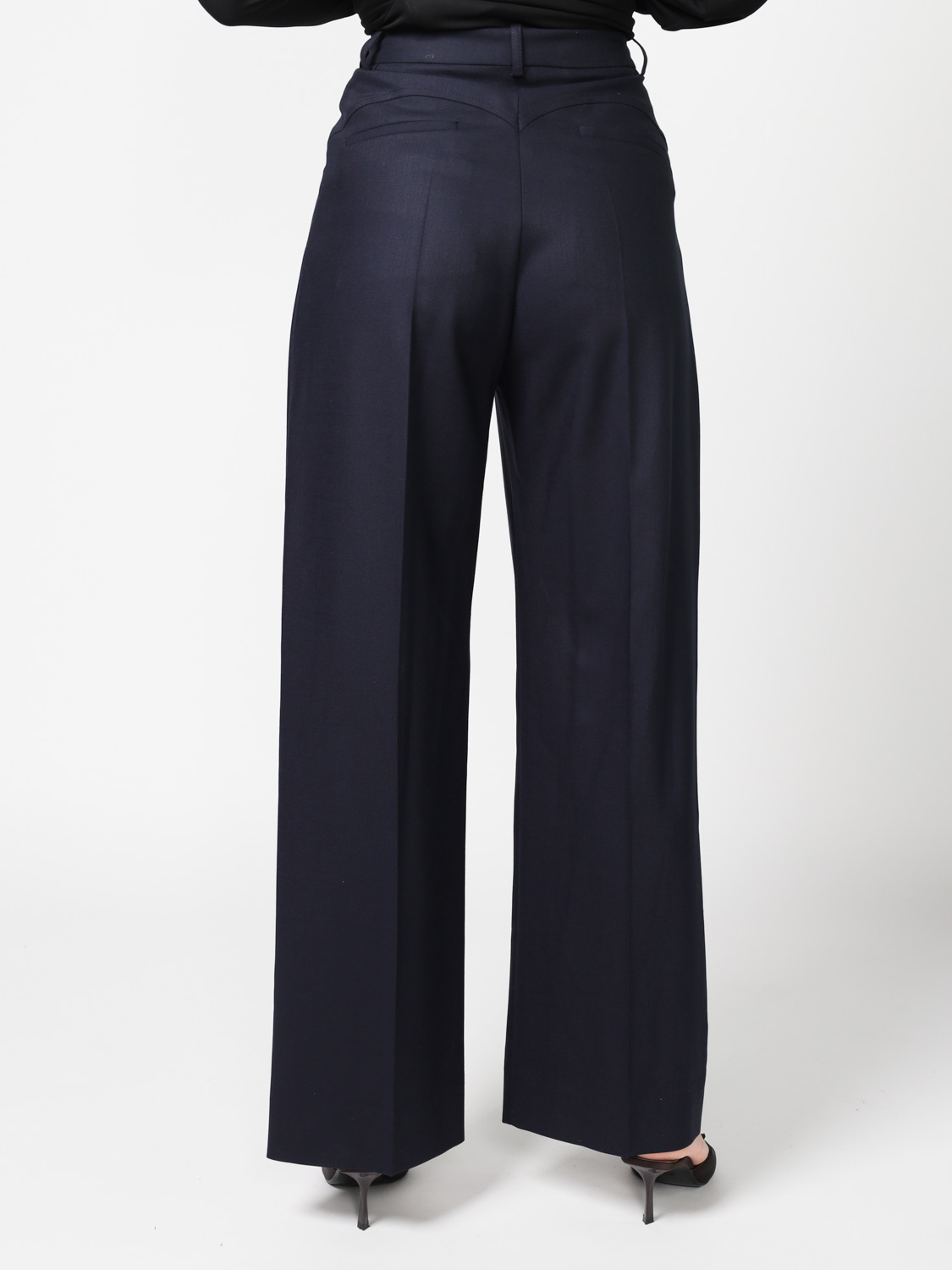 Victoria Beckham Hose mit weitem Bein   marine 40