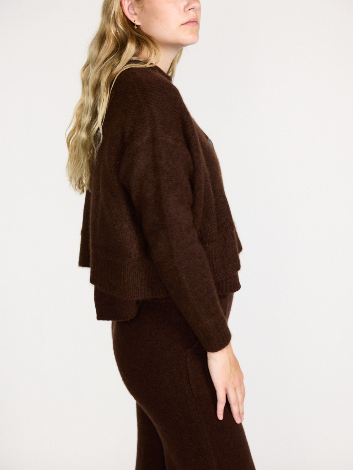 LU Ren Riely.D - Knit Cardigan made of Cashmere brown S