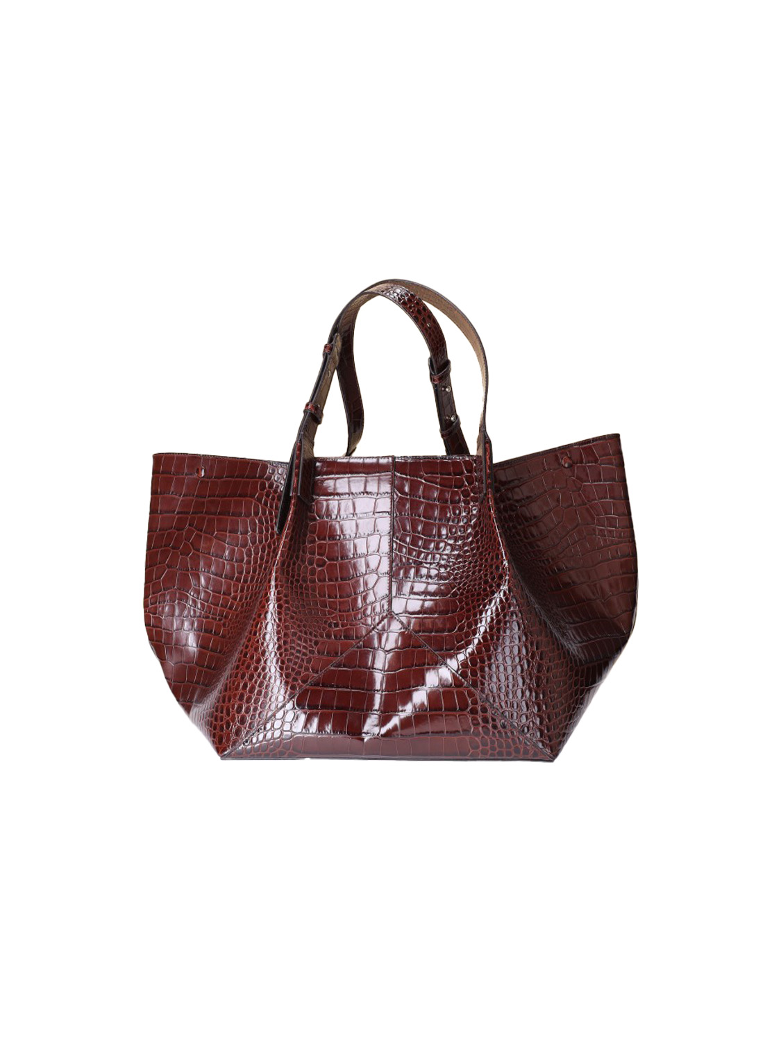 Victoria Beckham The W11 Tote – Large tote bag with crocodile design  bordeaux  One Size