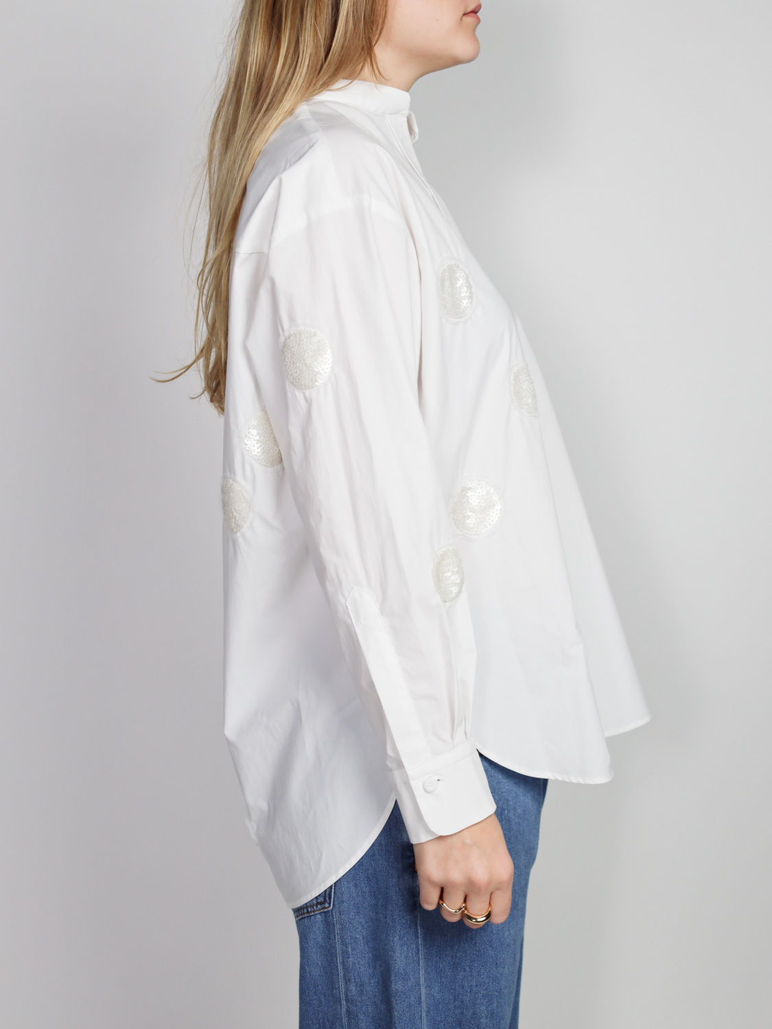 Odeeh Blouse with sequin appliqués   white 34