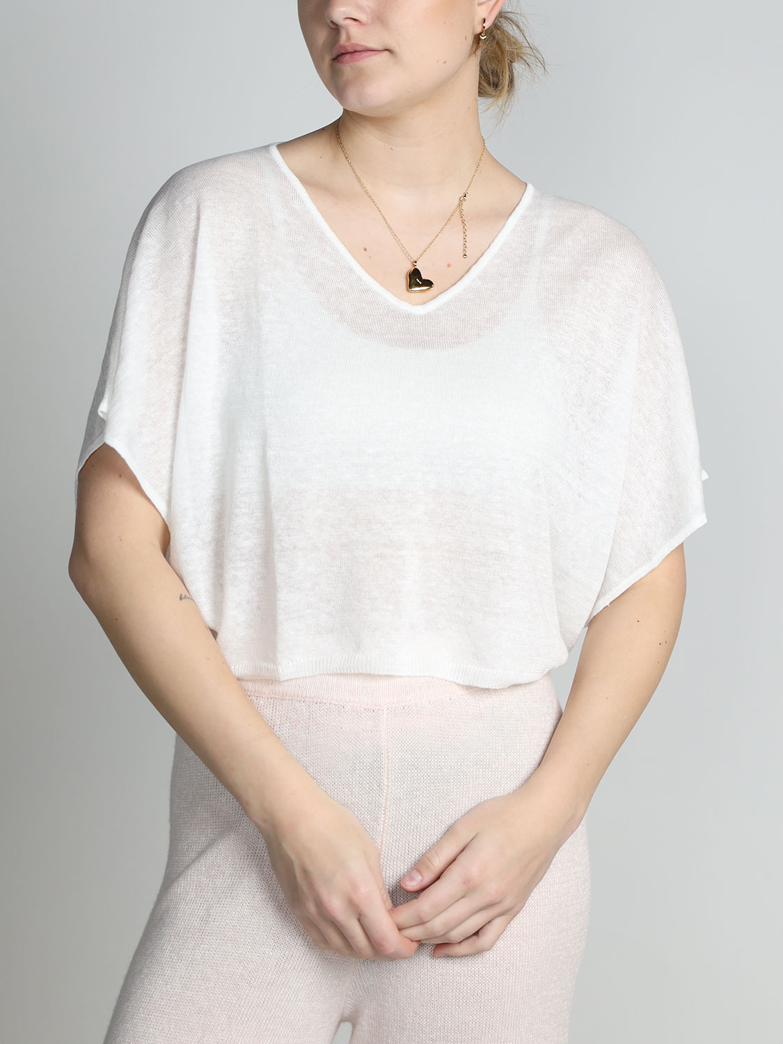 LU Ren Siglia- flowing shirt with V-neck  creme XS