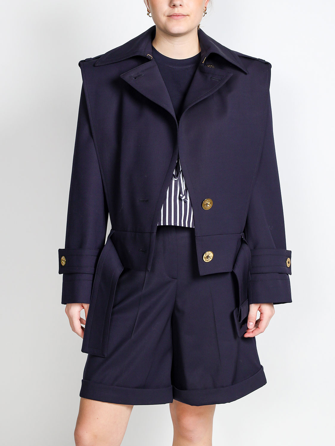 Patou Volume short trench jacket  marine 34