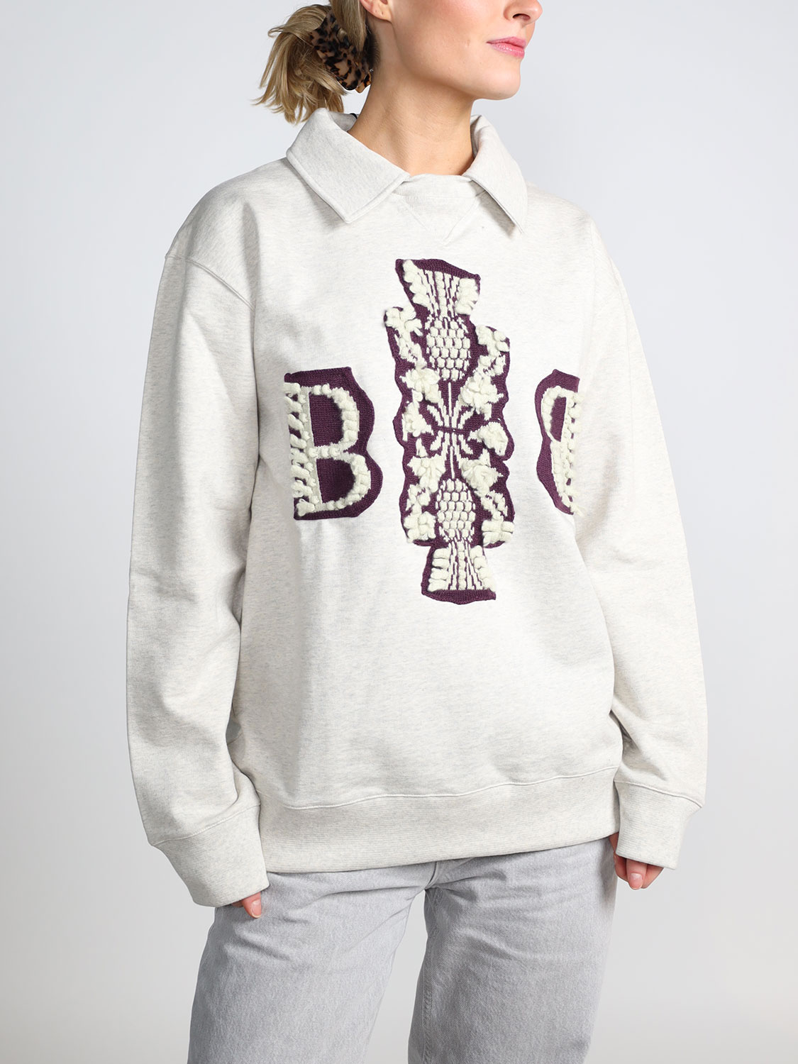 Barrie Thistle Logo - Pullover mit Hemdkragen bordeaux M