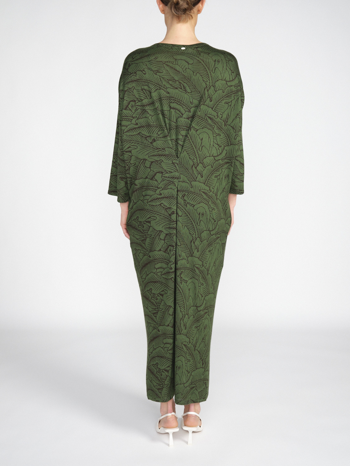 friendly hunting Cumin Ingadi – midi dress made from a silk and cashmere mix  green XS