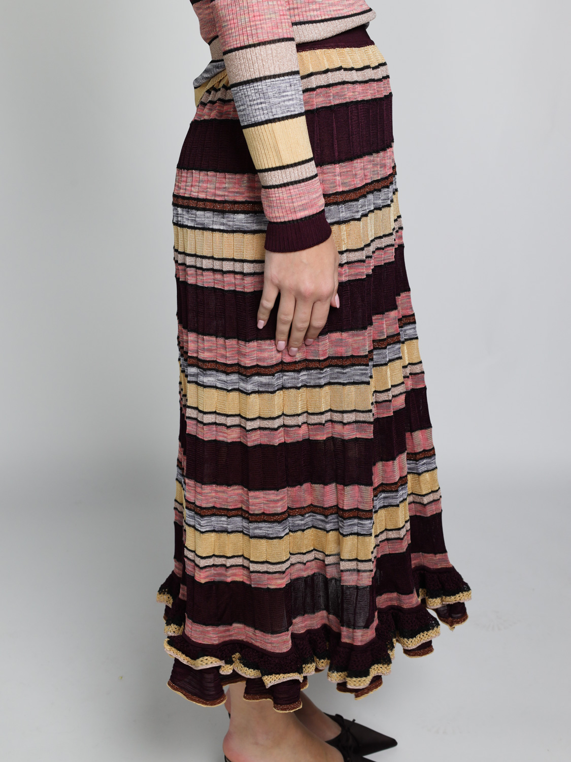 Ulla Johnson Seraphine striped skirt with lurex details  mehrfarbig L