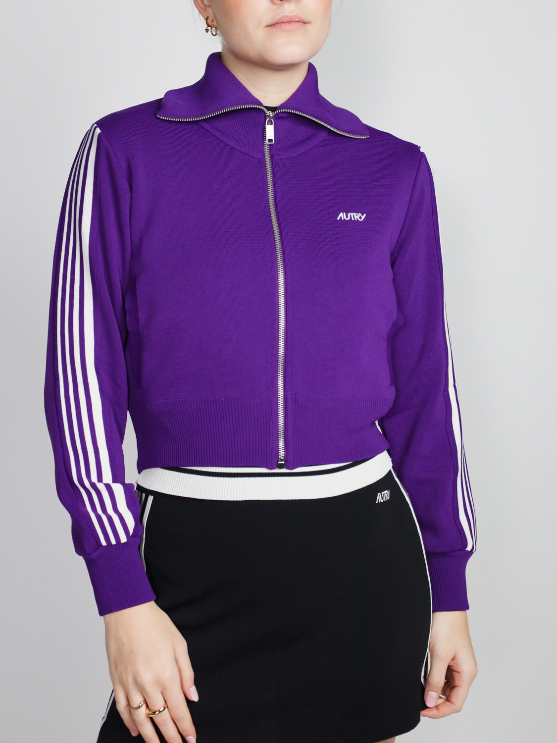 Autry Sweat-Jacke mit Streifen purple S