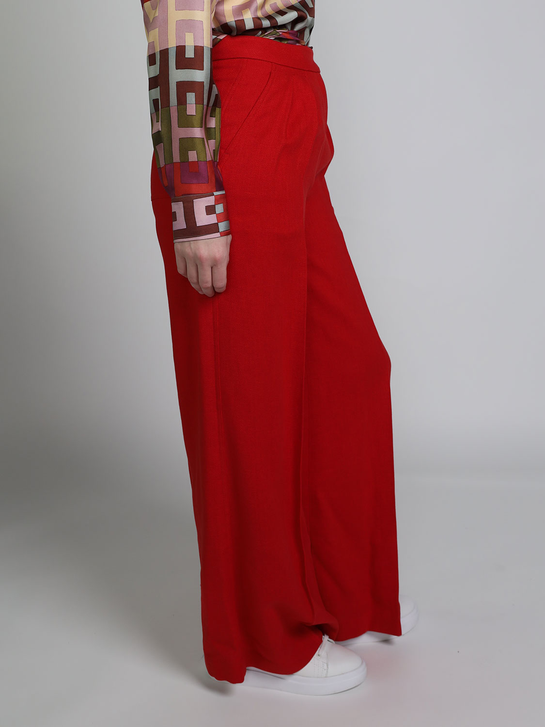 Lorena Antoniazzi Wide-leg pants in linen  red 34