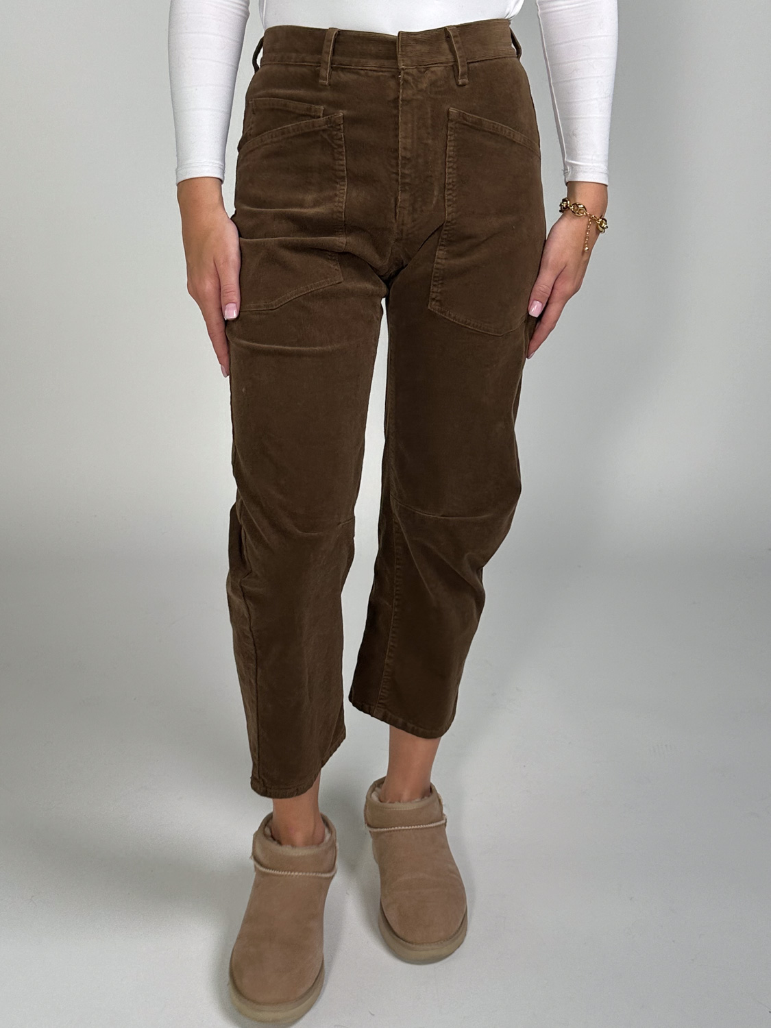 Nili Lotan Shon Pant – trousers made of corduroy  brown 40