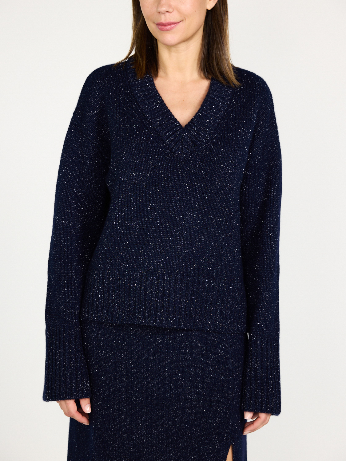 Lisa Yang Aletta - Pullover aus strukturierter Kaschmirseide navy 34