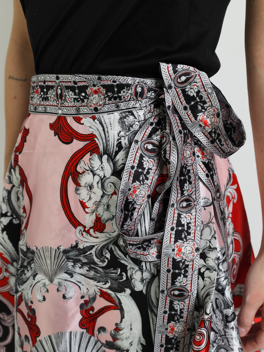 Camilla Maxi Wrap – maxi skirt with pattern  red XS/S