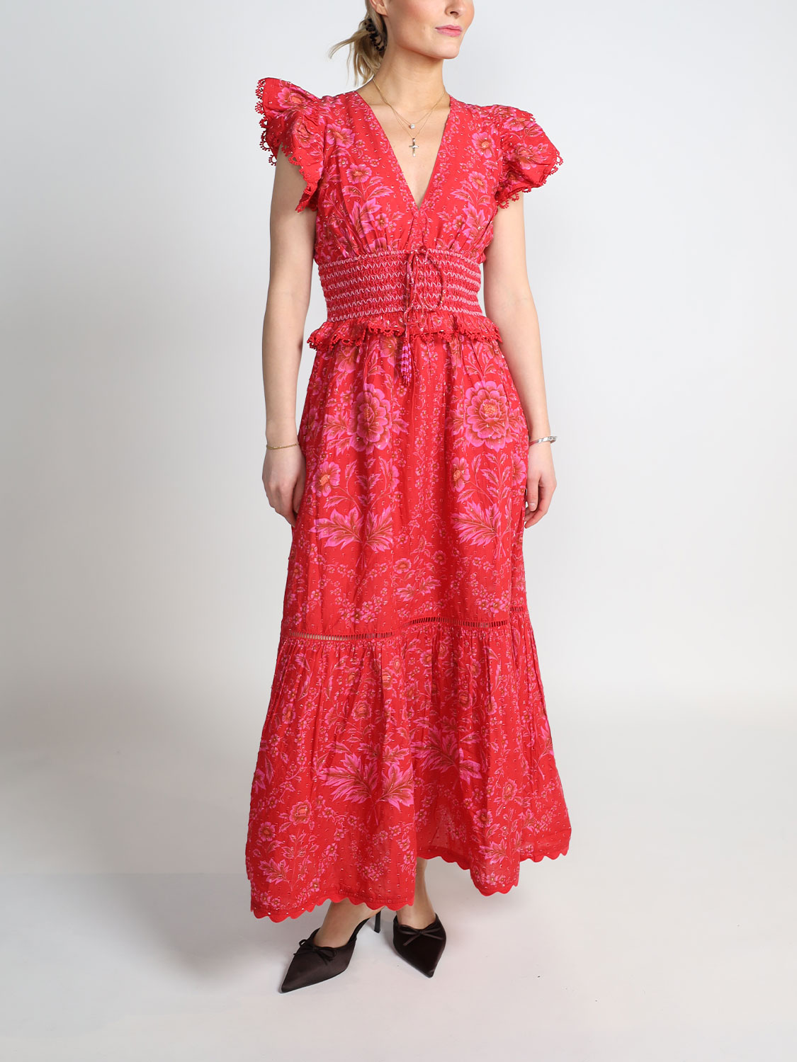 Farm Rio Olivia – Kleid aus Baumwolle  rot XS