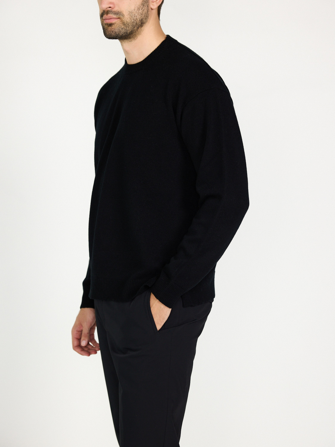 Roberto Collina Pullover aus Woll-Cashmere-Mix    schwarz 50