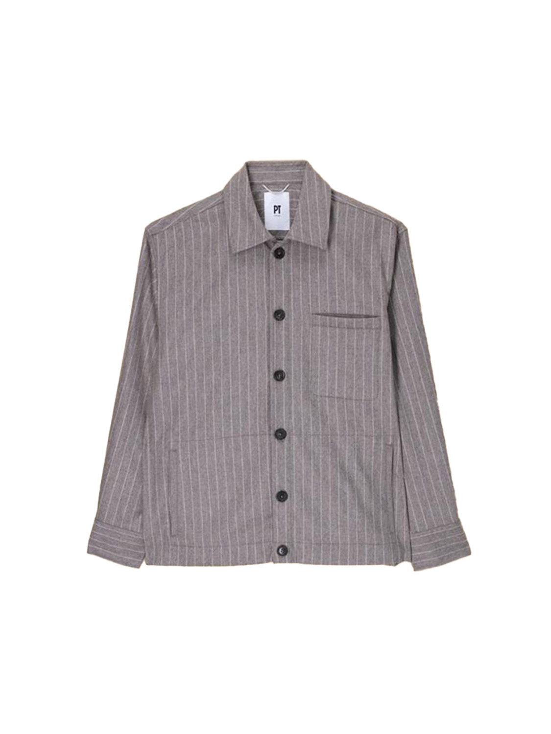 PT Torino Shirt jacket made of a wool and cashmere mix with pinstripes  beige 48