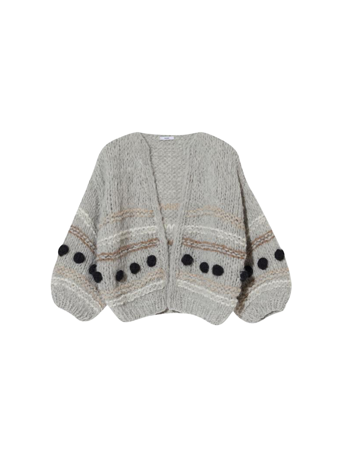 Maiami Alpaca Big Bomber – Grobstrick Cardigan grigio Taglia unica