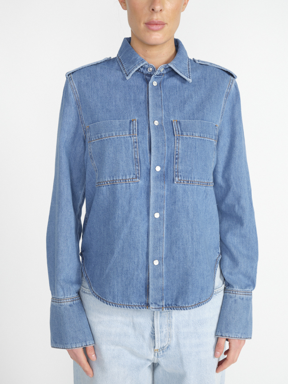 Darkpark Glenn – Denimhemd aus Baumwolle  blau S